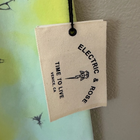 NWT Electric & Rose Women’s Venice Leggings Tie-Dye Black, Yellow, Aqua Blue XS - Picture 2 of 7